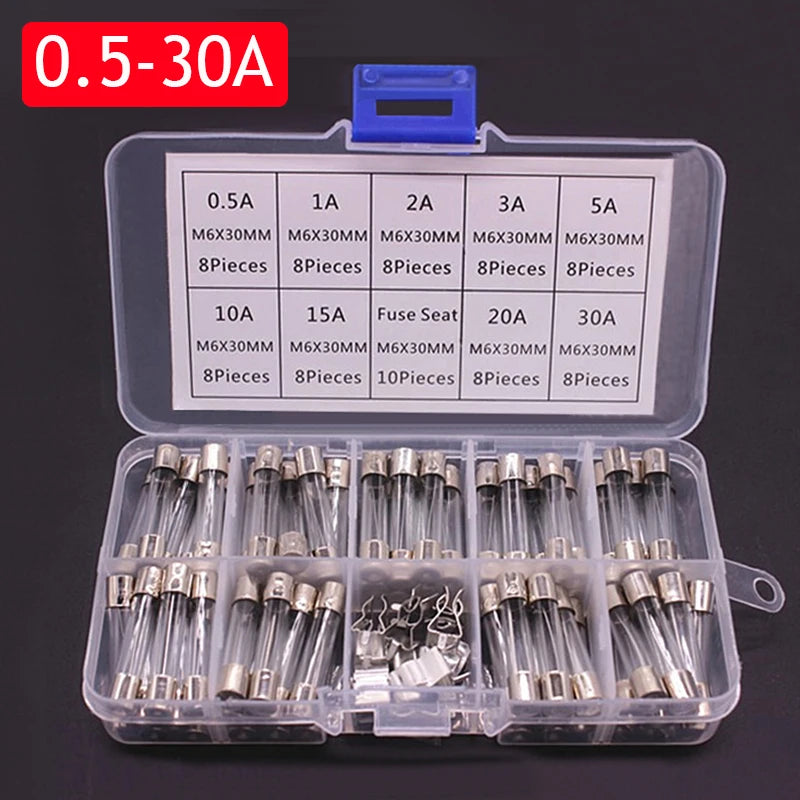 Fast-blow Glass Fuses Assorted Kits (6x30mm/5x20mm)