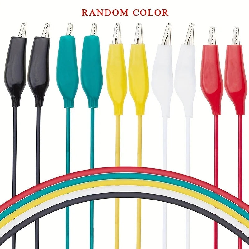 Alligator Clips Electrical DIY Test Leads - 10PCS (46cm length)