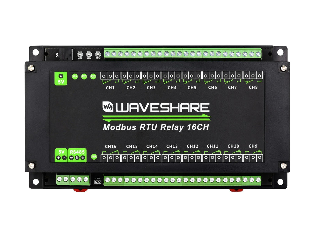 Waveshare Modbus RTU 16-Ch Relay Module (RS485 Interface)
