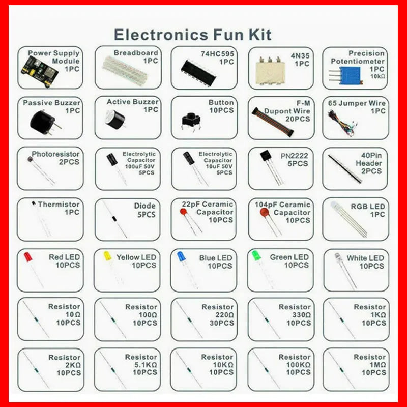 Electronic Components and Breadboard Kit
