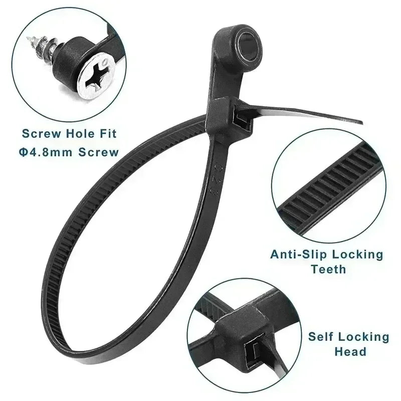 Nylon Cable Ties with Screw Hole Mount