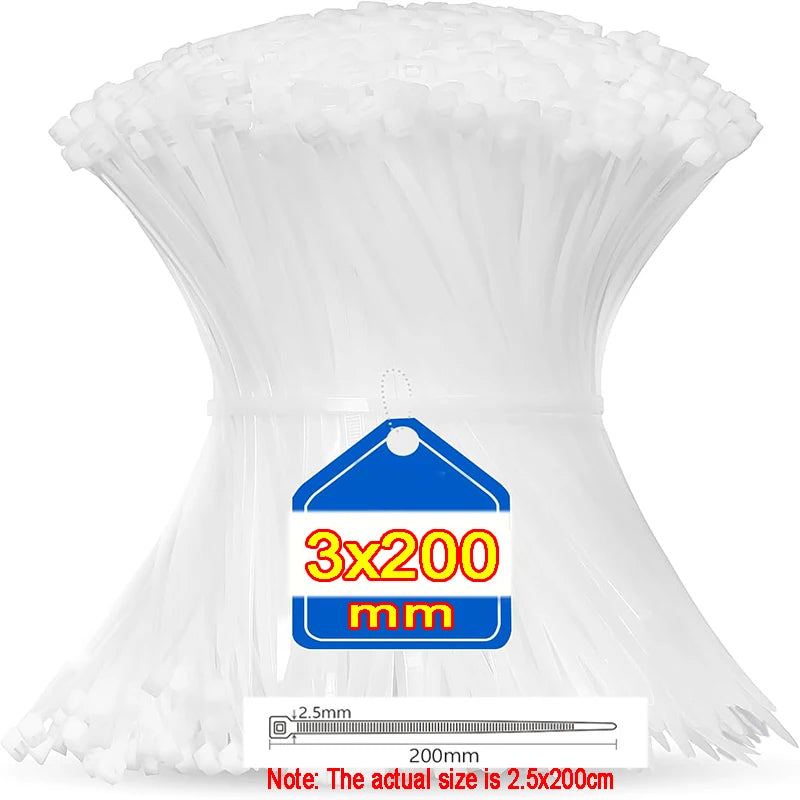 Small Plastic Nylon Cable Zip Ties (various quantities)